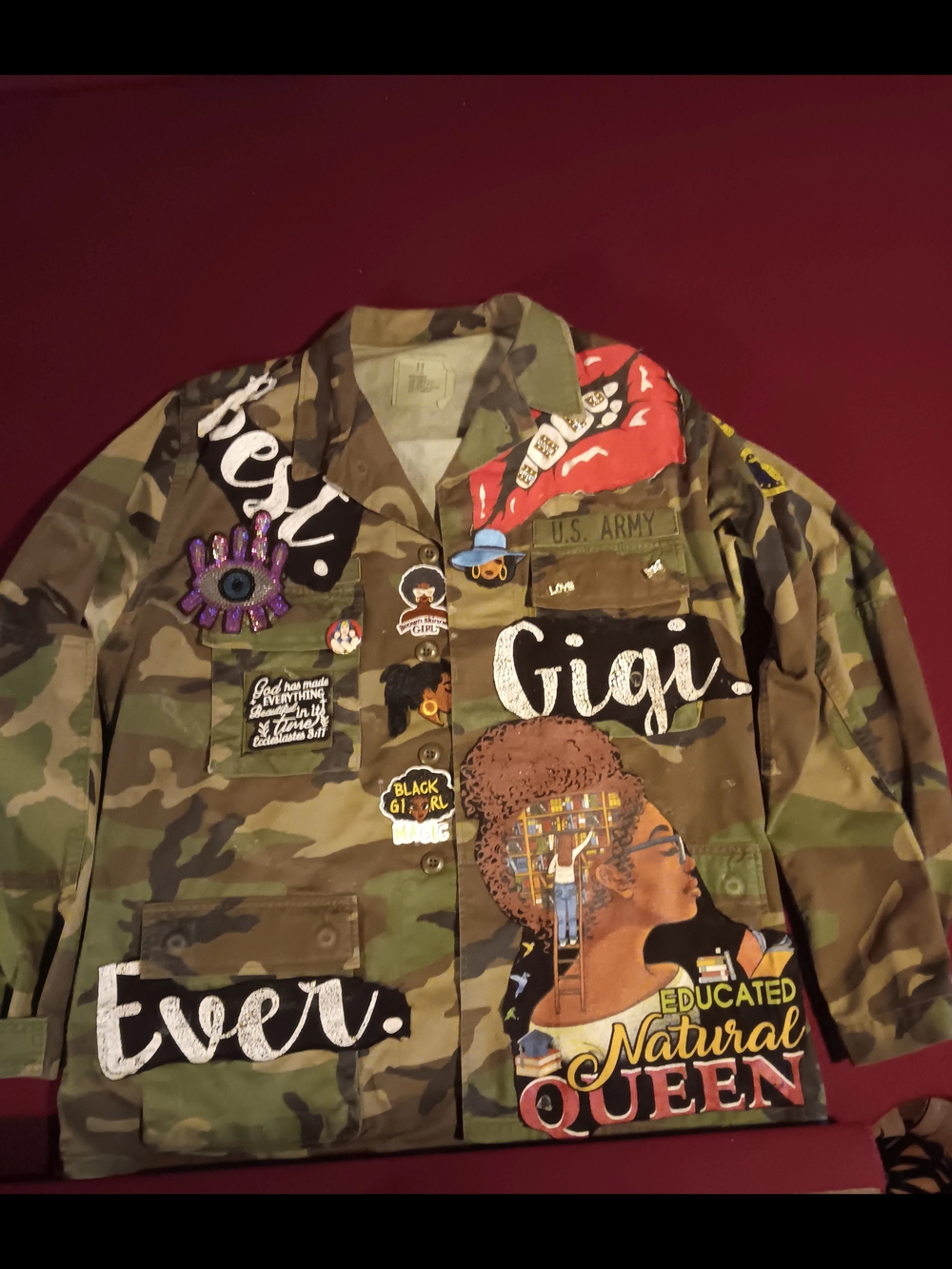 Custom Camouflage Women’s Patchwork Jacket - Green Camo